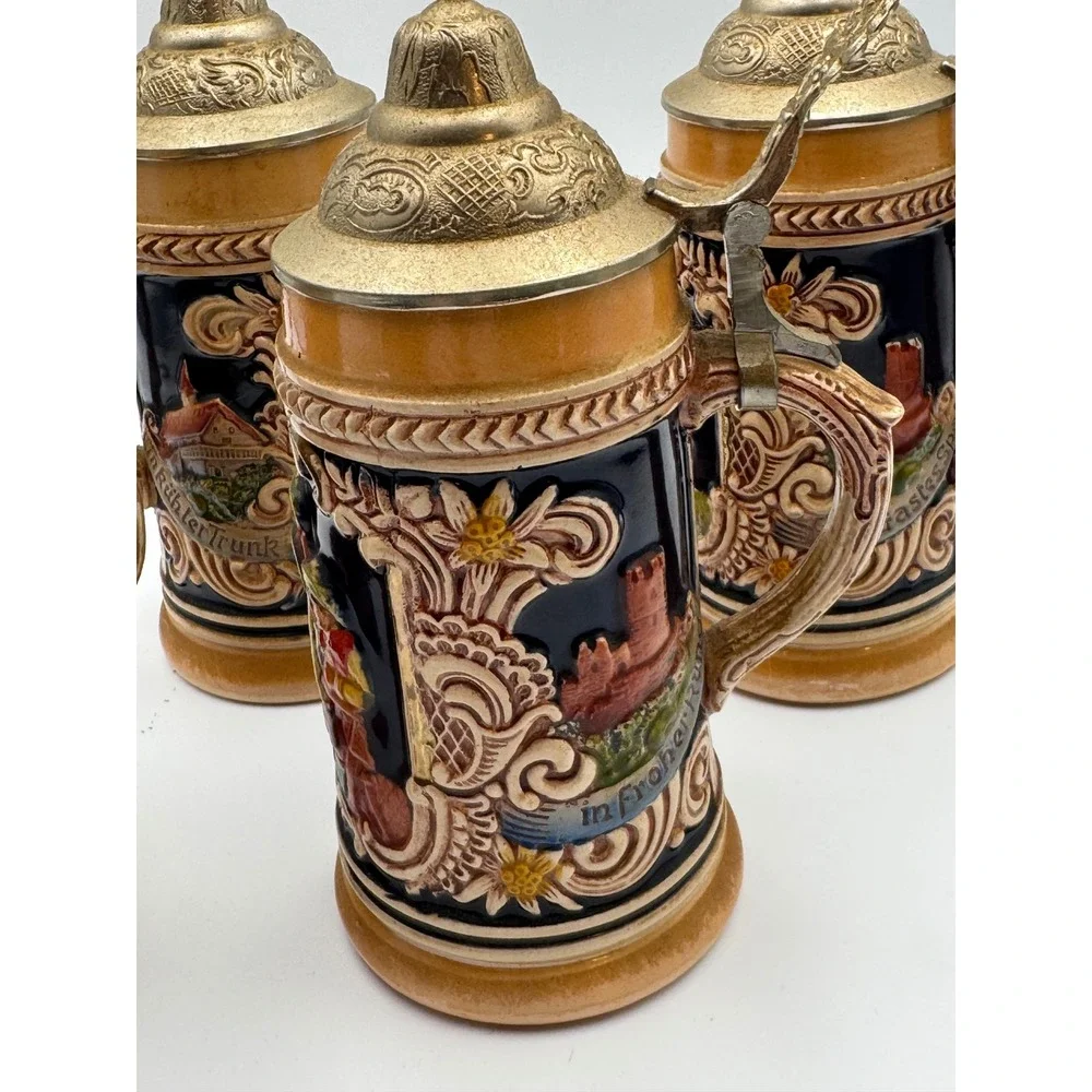 Vintage‎ Ceramic Salt and Pepper Shakers Hand Painted Floral Germany Italy MCM